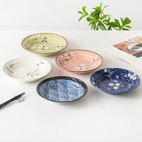 小鹿田烧日本进口菜碟深盘釉下彩