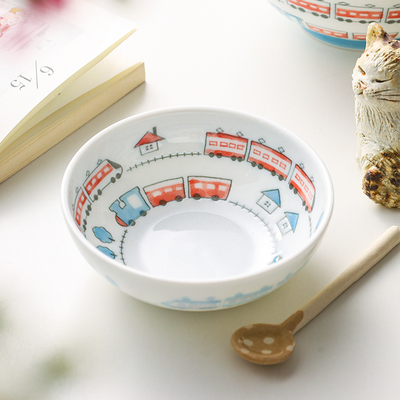 小鹿天烧卡通儿童饭碗盘陶瓷餐具
