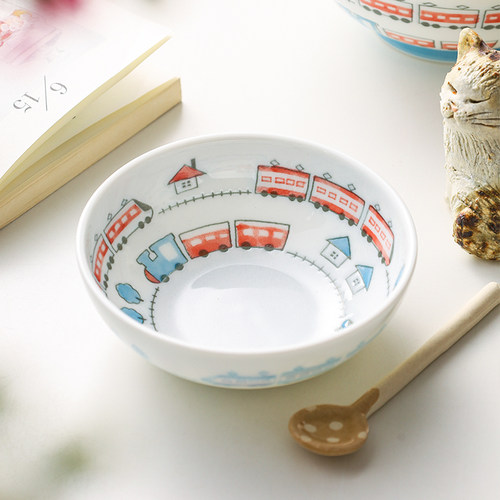 小鹿天烧卡通儿童饭碗盘陶瓷餐具
