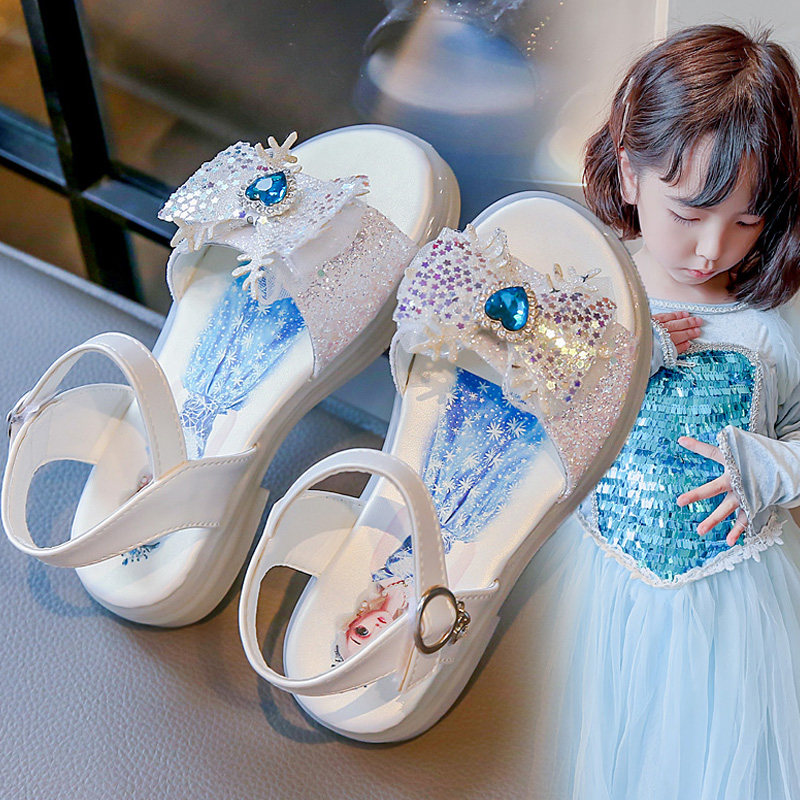 女童鞋爱莎凉鞋2023新款儿童女孩宝宝水晶公主鞋夏款鞋子艾莎童鞋
