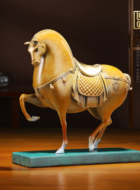 荣芙全铜马摆件客厅办公室桌面唐马工艺礼品摆饰礼品马到成功装饰