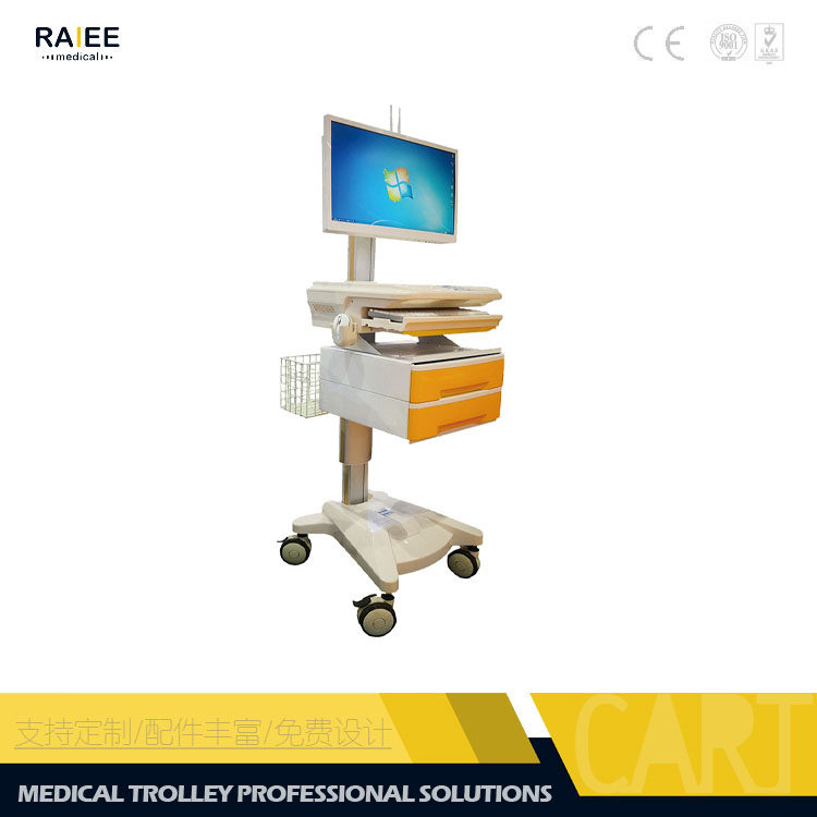 查房推车电脑移动护理工作站车医生护士会诊办公一体机支架台车