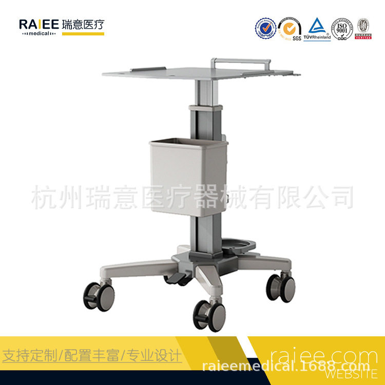 仪器推车心电图监护仪除颤仪移动医疗台车氧气瓶架笔记本电脑支架