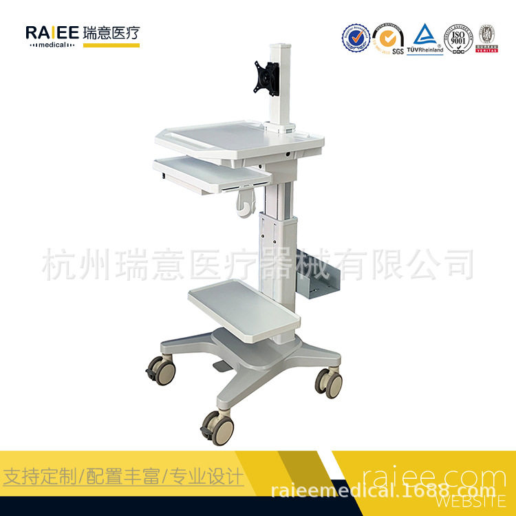移动电脑推车台式主机医疗工作站查房车机房KVM运维车牙科口扫车