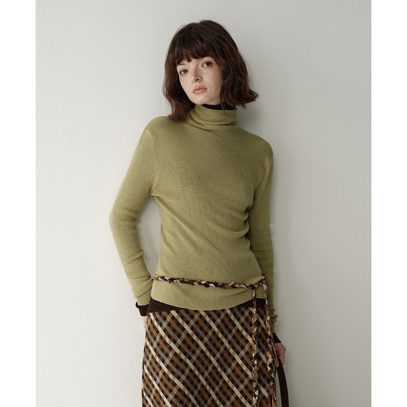 UNITY MODE 多巴胺羊毛高领毛衣女秋冬季修身显瘦气质休闲上衣