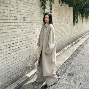 特价大衣elsissi爱姐家时尚立领双面羊绒大衣冬加长款毛呢外套