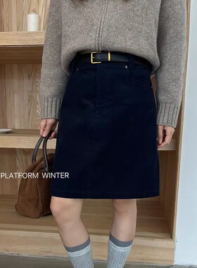 MAR  [T台]100%棉广州十三行复古灯心绒半身裙冬款小个子裙83211