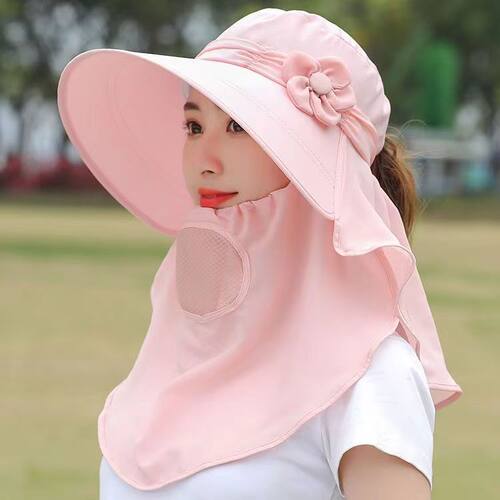 夏季户外骑行大檐防晒帽女