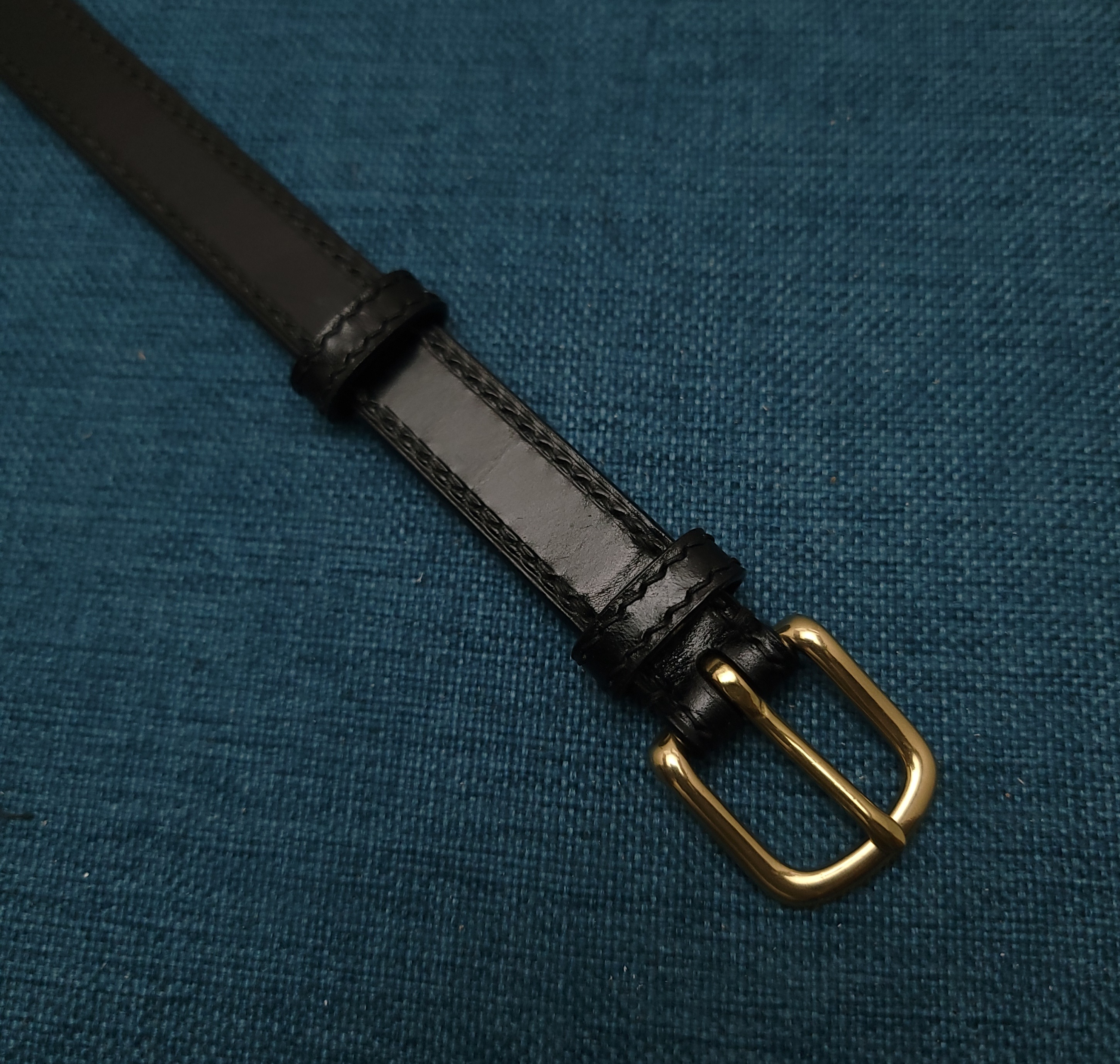 腰带2.0宽马缰革JE腰带皮带头层牛皮手工缝线定做纯铜扣手工制作