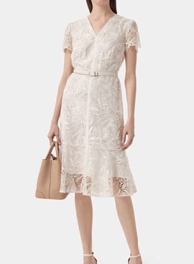 现货 音影儿2025年夏季新款宝家同款蕾丝刺绣连衣裙LT8D091TLP011