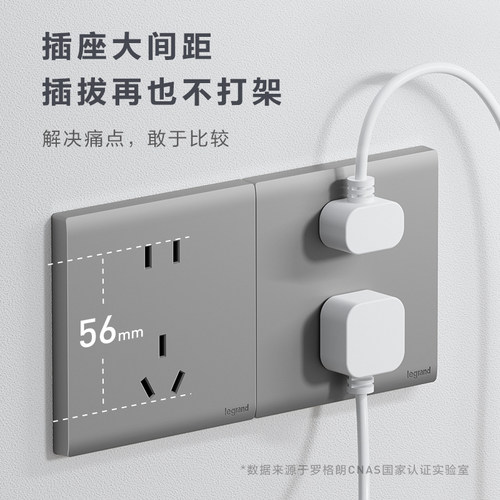 罗格朗深砂银无边框五孔插座10A