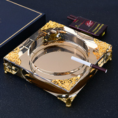 水晶烟灰缸创意时尚 潮流定制烟缸 家用大号奢华客厅办公室KTV个性