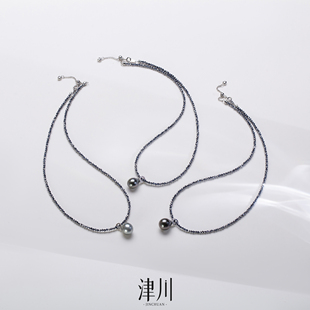 【黑蝶泪】海水水滴大溪地项链 10-11mm S925银 多样性发货