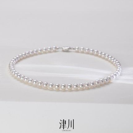 海水akoya珍珠 极光樱花粉项链7-8mm S925银 仅支持48小时鉴赏期