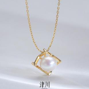 M字akoya吊坠 海水珍珠 小灯泡 7-8MM S925银