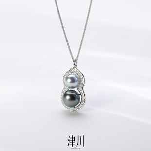 新中式国风 福禄寿喜 海水大溪地+真多麻双珠葫芦吊坠