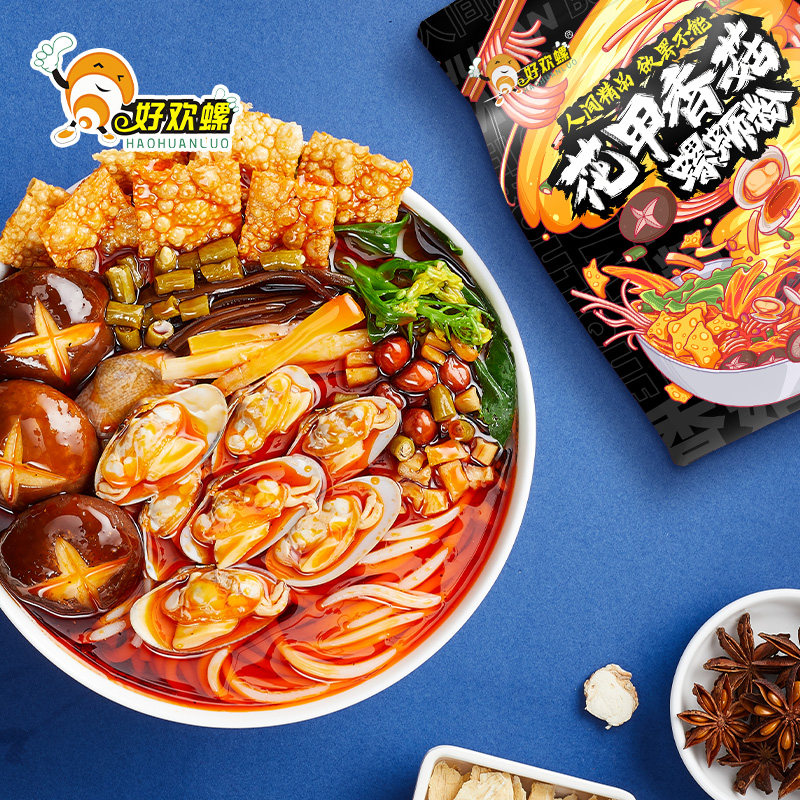 好欢螺花甲香菇螺蛳粉335g*1袋柳州特产螺丝粉方便速食花甲味米粉