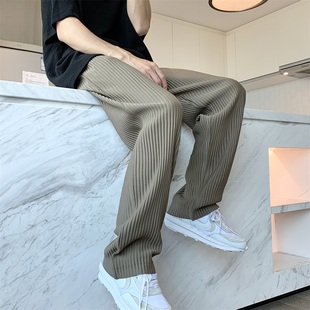 痞帅慵懒风休闲裤 轻熟风宽松垂坠感直筒西裤 子男款 冷淡风高级感裤