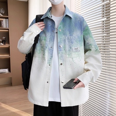 春秋季牛仔外套男潮流2025新款青少年初中学生痞帅潮牌高级感夹克