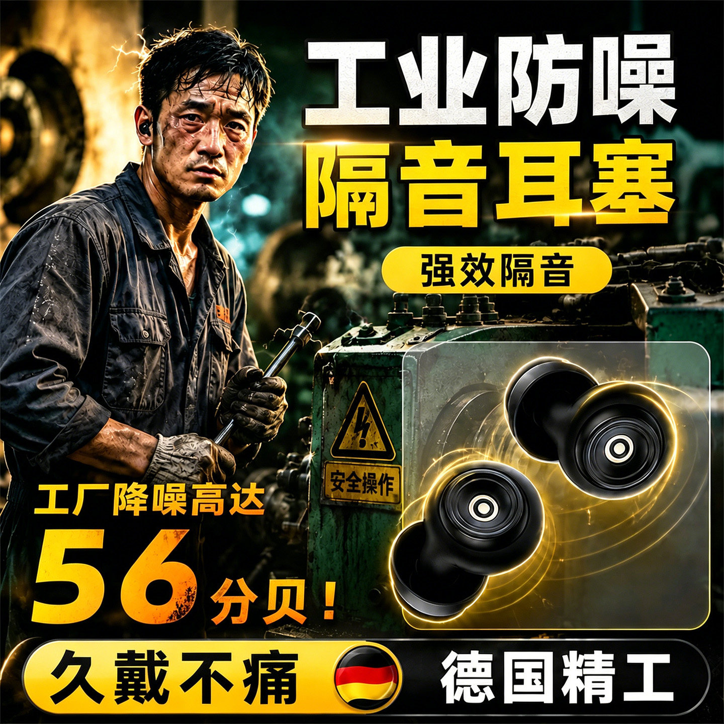 耳塞防噪声工厂超强强效隔音工业重度噪音防噪音睡眠久戴不痛防尘