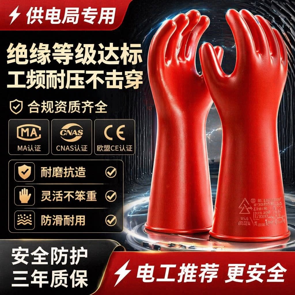 供电局专用绝缘手套加长专业低压高压电专用电工作业防电加厚12kv