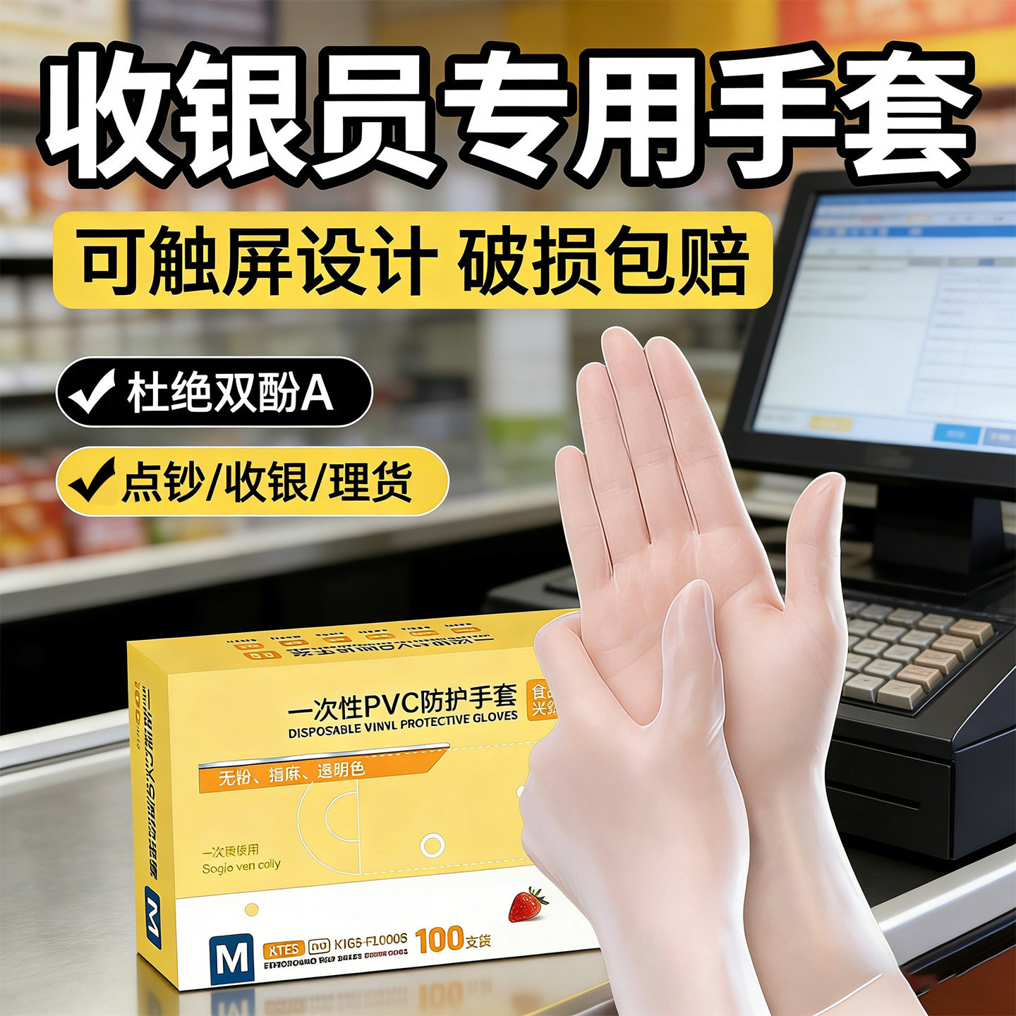 收银员专用手套银行柜员超市收银数钱点钞数钱会计点钱整理档案室