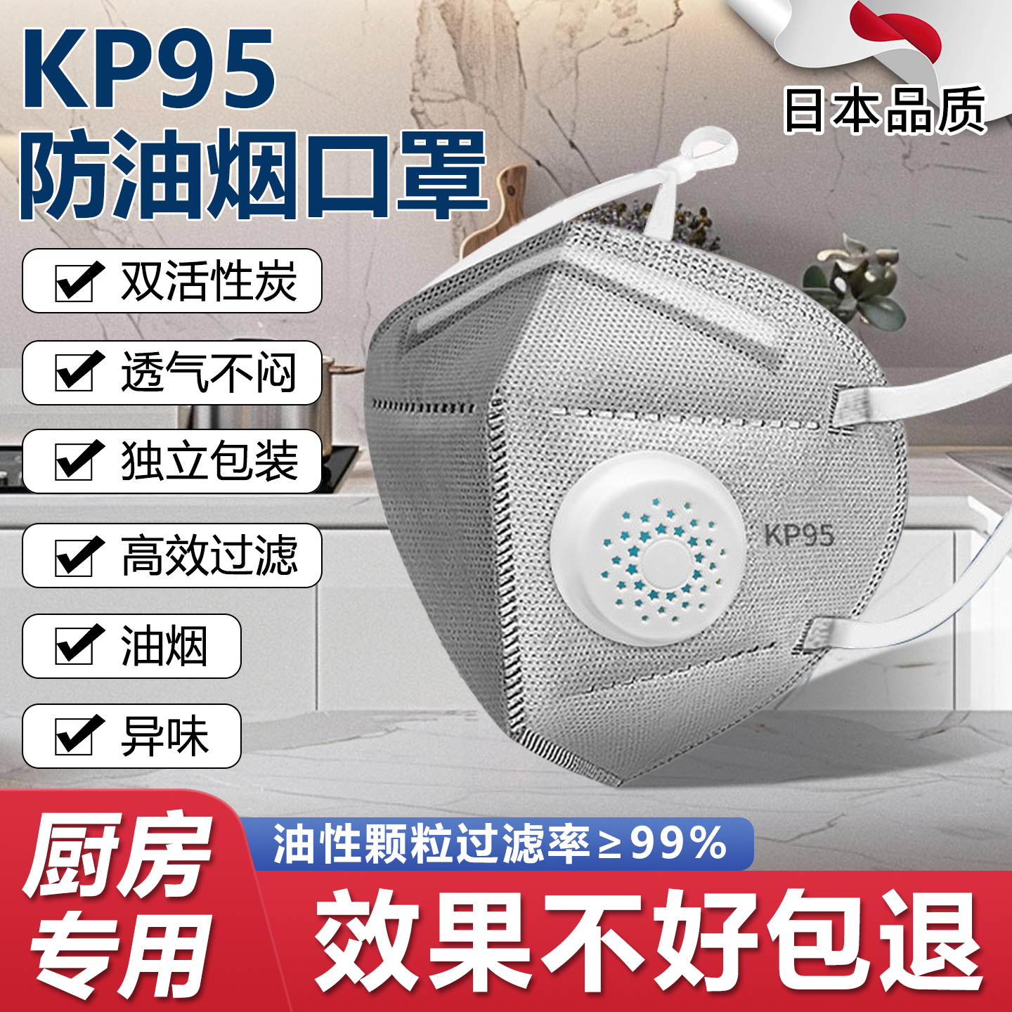 kp95防油煙口罩廚房專用廚師炒菜