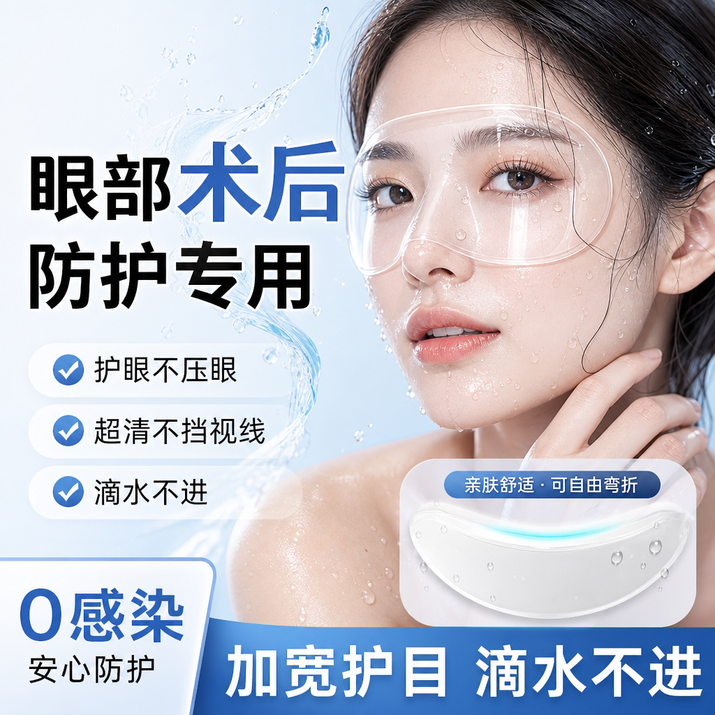 眼睛术后防水贴护目镜一次性全半飞秒近视手术后洗头洗澡防进水GW