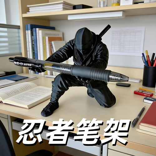 忍者打印摆件3d打印爆款手办笔架文具收纳笔筒个性创意桌搭装饰白