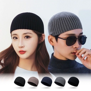 光板地主帽男女士秋冬季雅痞大头围钩针帽子毛线帽冷帽针织瓜皮帽