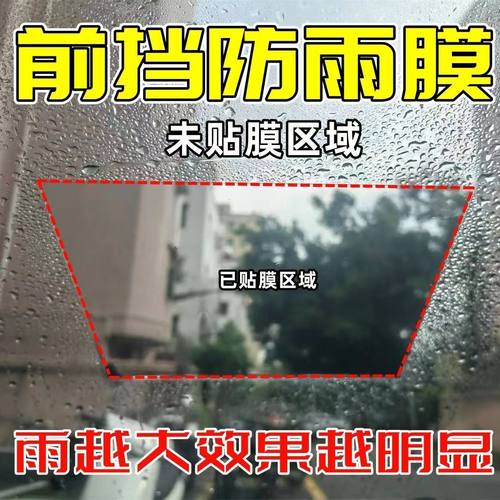 三轮车前挡风玻璃防雨膜电动车遮雨棚后视镜高清防水贴防起雾神器