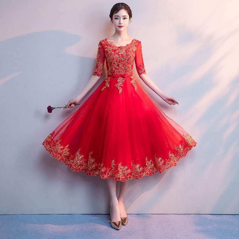 marry grace Toast clothing bride Wedding dress Autumn 2019 Improvement lovely Large Red dress Chinese style Acknowledgein the Women's clothing/Boutique , Wedding/Cheongsam/Formal dress , Formal dress/Evening  category - from Buy2taobao.com to provide professional Taobao agent buy service