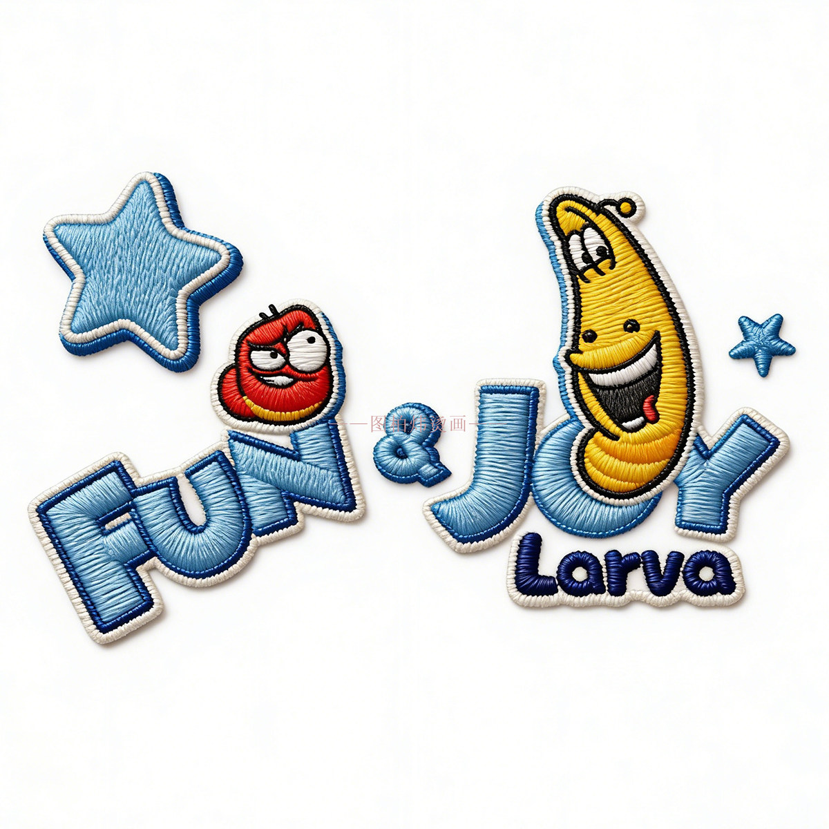 非布贴仿真刺绣爆笑虫子卡通LOGO设计可水洗烫画衣服热转印贴定制