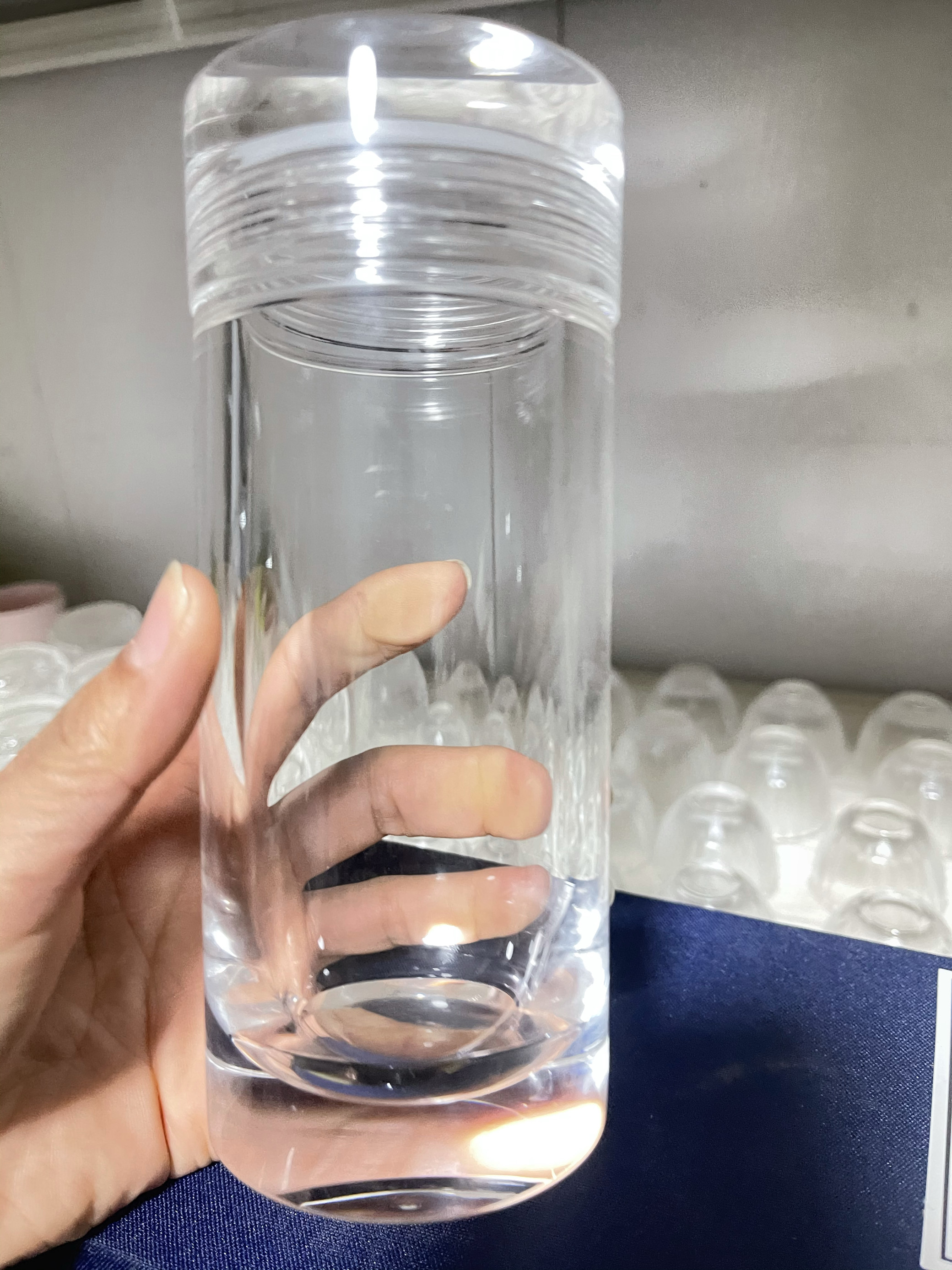 东海原矿白水晶密封茶水分离车载茶杯带茶隔办公室外带高档送礼杯