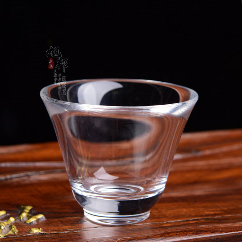 天然白水晶茶杯单杯石材品茗杯主人杯超薄款酒杯喇叭口小号杯新款