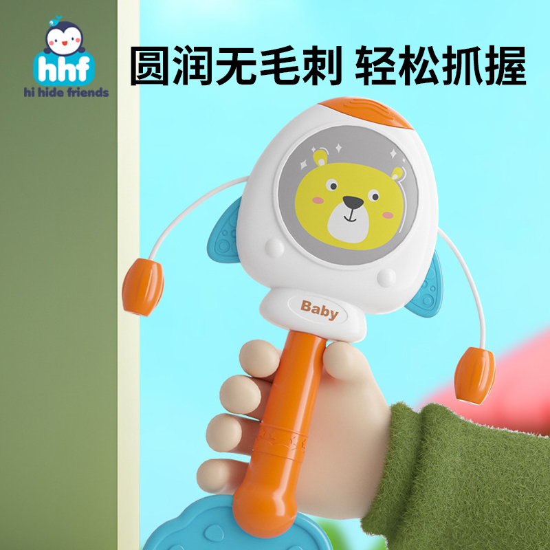 拨浪鼓婴儿可啃咬0一1岁玩具三六3-6个月5新生儿手摇鼓宝宝手摇铃