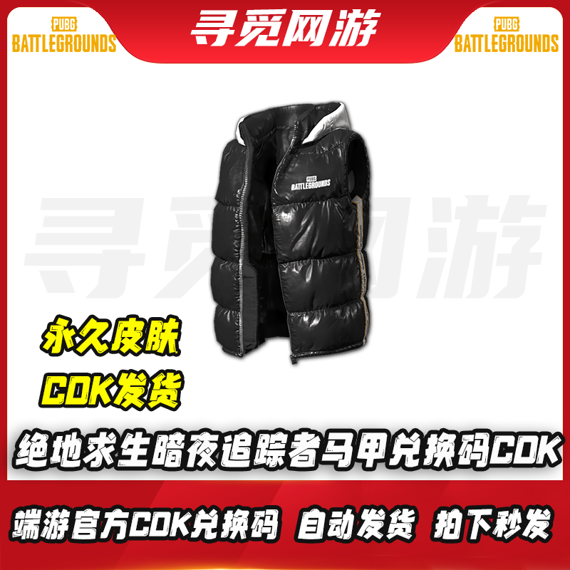 PUBG绝地求生暗夜追踪者马甲吃鸡暗夜追踪者夹克皮肤兑换码CDK