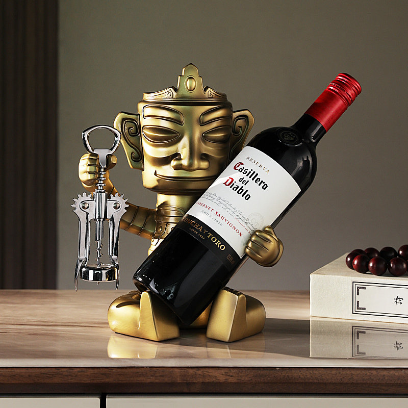 三星堆葡萄红酒架摆件客厅新中式乔迁新居礼品酒柜装饰品餐桌摆设