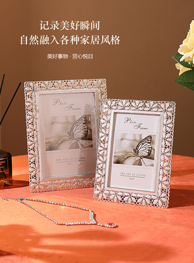 欧洲婚礼相框表4英寸6英寸7英寸无障碍豪华金属相框客厅卧室家庭