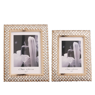 轻奢相册摆件客厅6寸7寸儿童写真结婚照相框摆台六寸七寸金属相架
