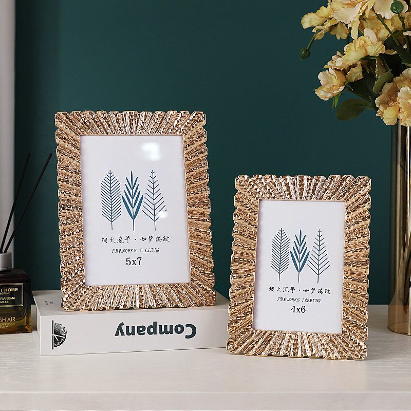 美式轻奢相册摆件6寸7寸照片相框摆台六七寸写真结婚照金属相架框