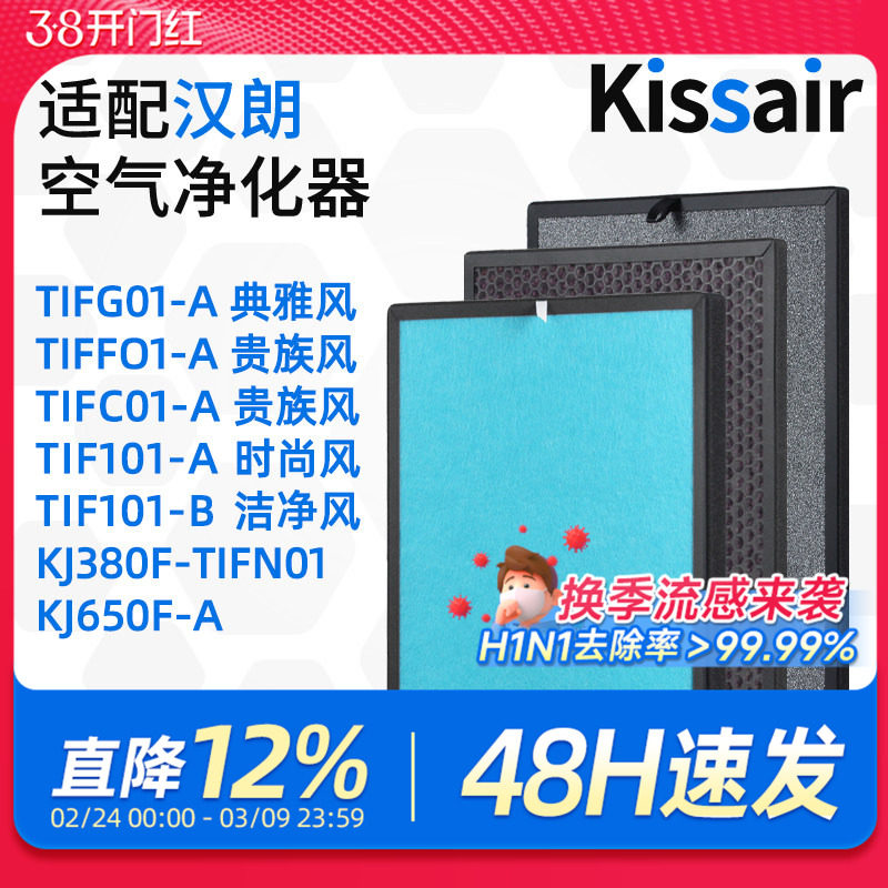 适配德国汉朗空气净化器滤网TIFG01-A/TIFF01-A贵族滤芯TIFC01-B