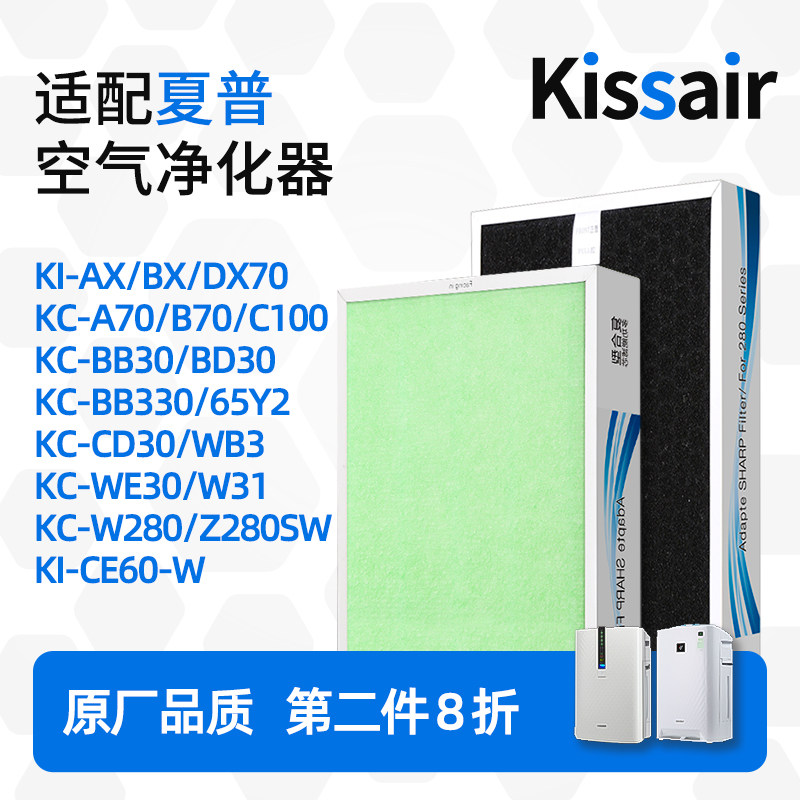 适配夏普空气净化器滤网KC-Z280/KIAX70/BX70过滤芯CE60/WE30/31