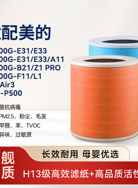 适配美的空气净化器滤芯KJ400G/KJ500G-E31/E33过滤网森林Air3