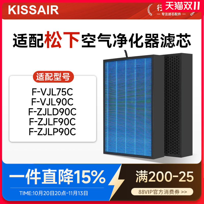适配松下空气净化器F-VJL75C过滤网VJL90C/ZJLD/ZJLF/ZJLP90C滤芯