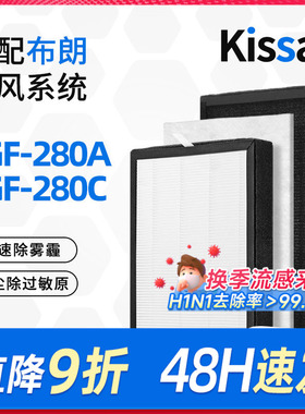 适配BLLC布朗壁挂新风过滤网高效HEPA过滤芯BGF-280A/C BLGLP-14