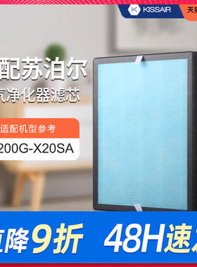适配苏泊尔空气净化器滤芯KJ200G-X20SA除甲醛雾霾祛味复合过滤网