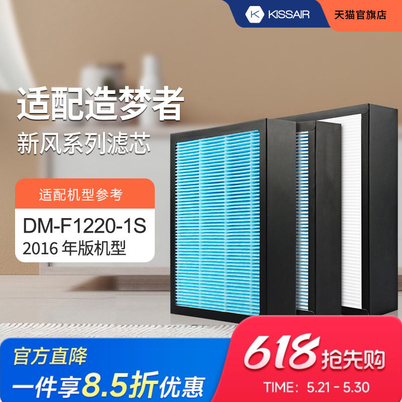 适配造梦者室内新风壁挂机DM-F1220-1S过滤网（2016版）滤芯套装