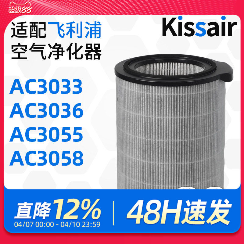 适配飞利浦空气净化器过滤网AC3036/AC3033/AC3058/AC3055滤芯