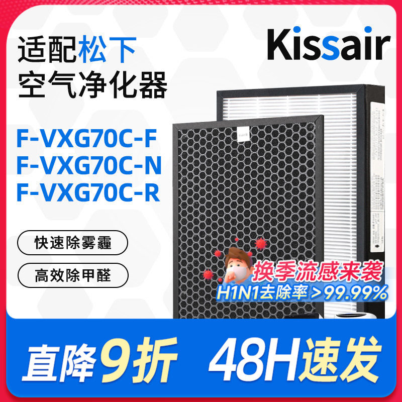 适配松下空气净化器滤芯F-VXG70C-R/F-VXG70C-N/F-VXG70C-F过滤网